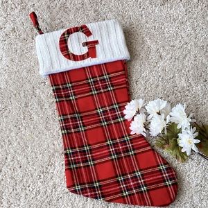 Plaid Monogram Stocking
